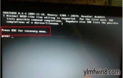win8ϵͳ֡Press esc for recovery menu. grub&gt;¼Ĵ